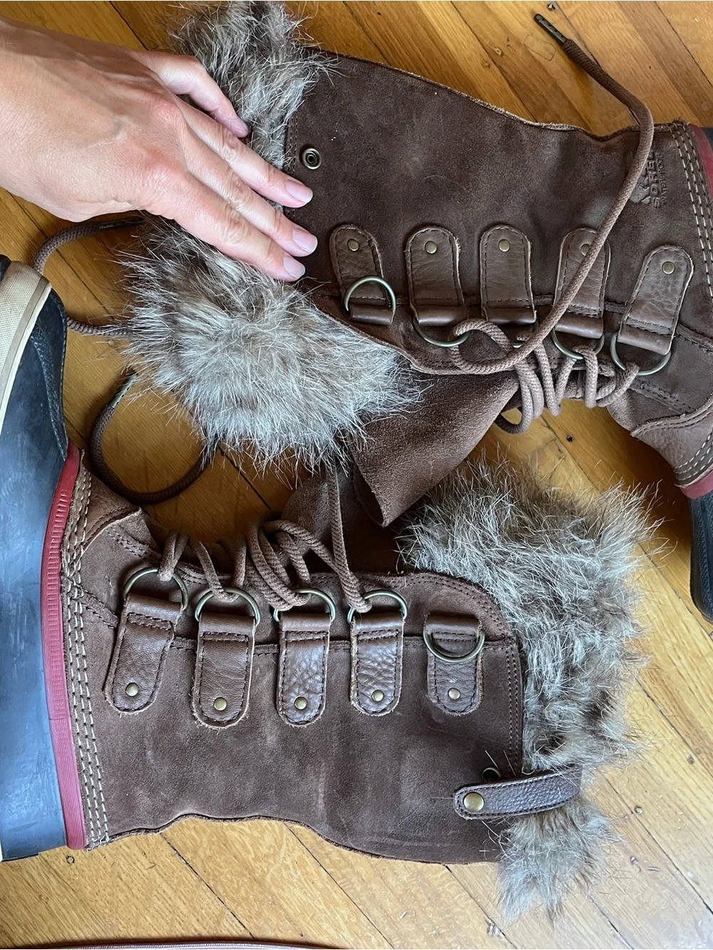Sorel Joan of Arctic Brown Suede Waterproof Women's Winter snow Boots 8 39 ski